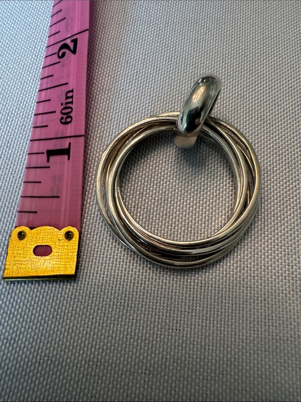 Silpada Silver-Tone Stacked Hoop Ring Cluster Pendent - Picture 3 of 4